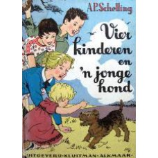 Vier kinderen en 'n jonge hond